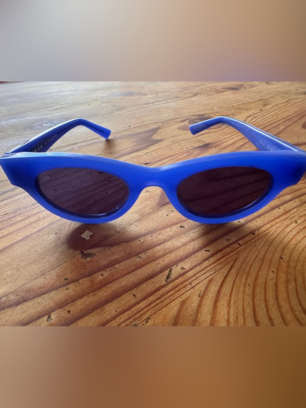 Akila Sunglasses!! Bright blue and super fun.